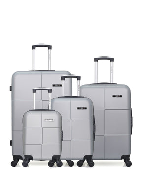 Lot de 4 Valises Rigides Grand Format, Taille Moyenne, Cabine et Cabine XXS MIAMI