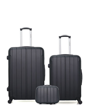 Lot de 3 Valises Rigides Grand Format, Taille Moyenne et Vanity NAPOLI