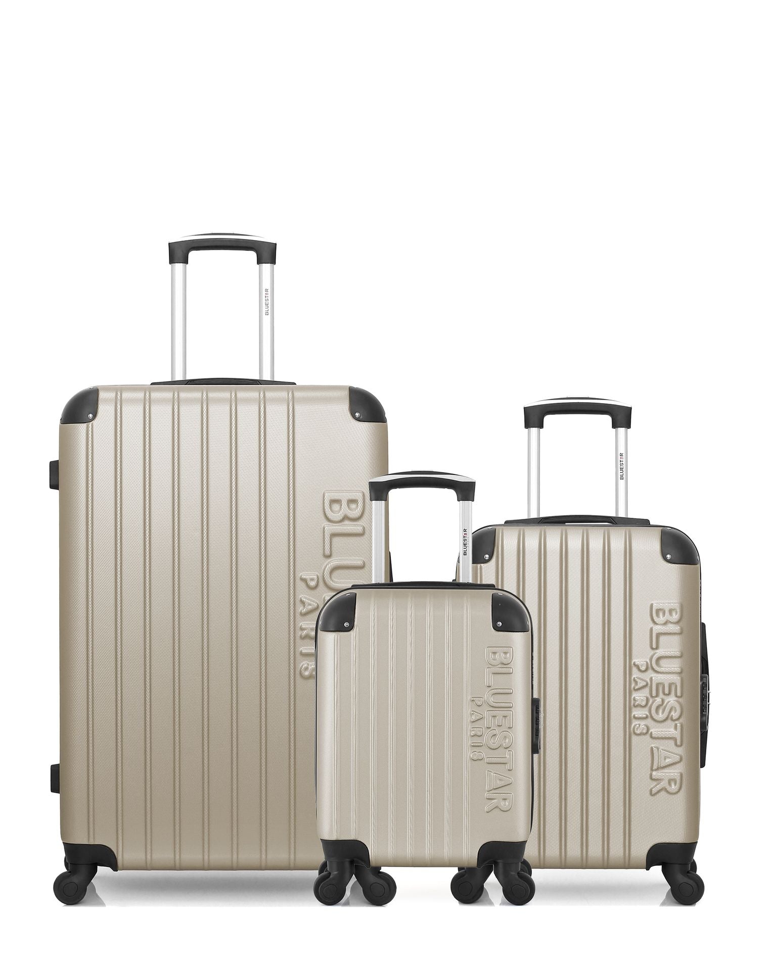 Lot de 3 Valises Rigides Grand Format, Cabine et Cabine XXS BUCAREST