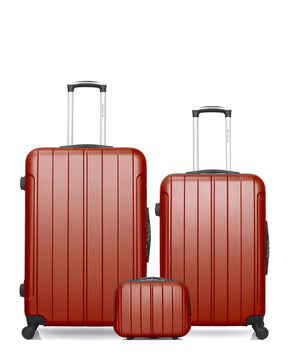 Lot de 3 Valises Rigides Grand Format, Taille Moyenne et Vanity NAPOLI