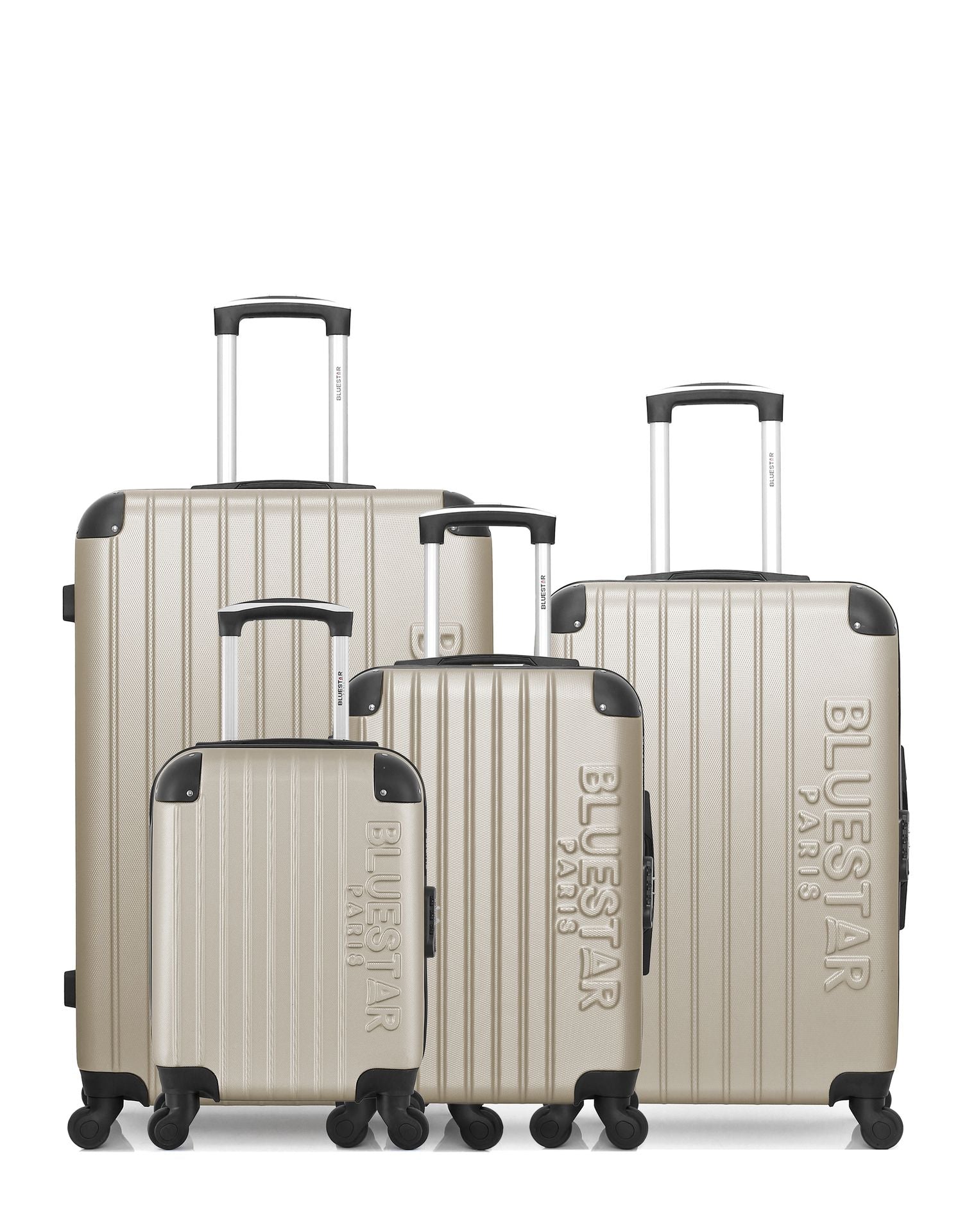 Lot de 4 Valises Rigides Grand Format, Taille Moyenne, Cabine et Cabine XXS BUCAREST