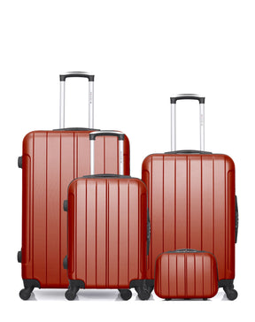 Lot de 4 Valises Rigides Grand Format, Taille Moyenne, Cabine et Vanity NAPOLI