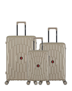 Lot de 3 Valises Rigides Grand Format, Taille Moyenne et Cabine XS ODEON