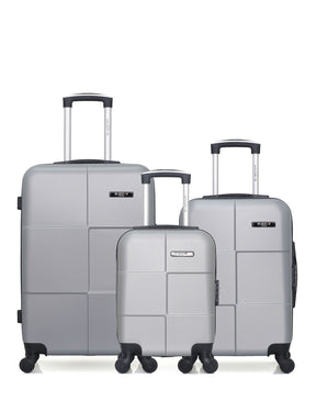 Lot de 3 Valises Rigides Taille Moyenne, Cabine et Cabine XXS MIAMI