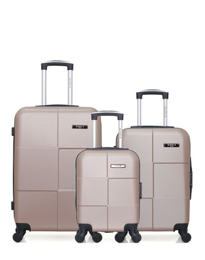 Lot de 3 Valises Rigides Taille Moyenne, Cabine et Cabine XXS MIAMI