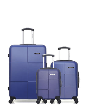 Lot de 3 Valises Rigides Grand Format, Cabine et Cabine XXS MIAMI